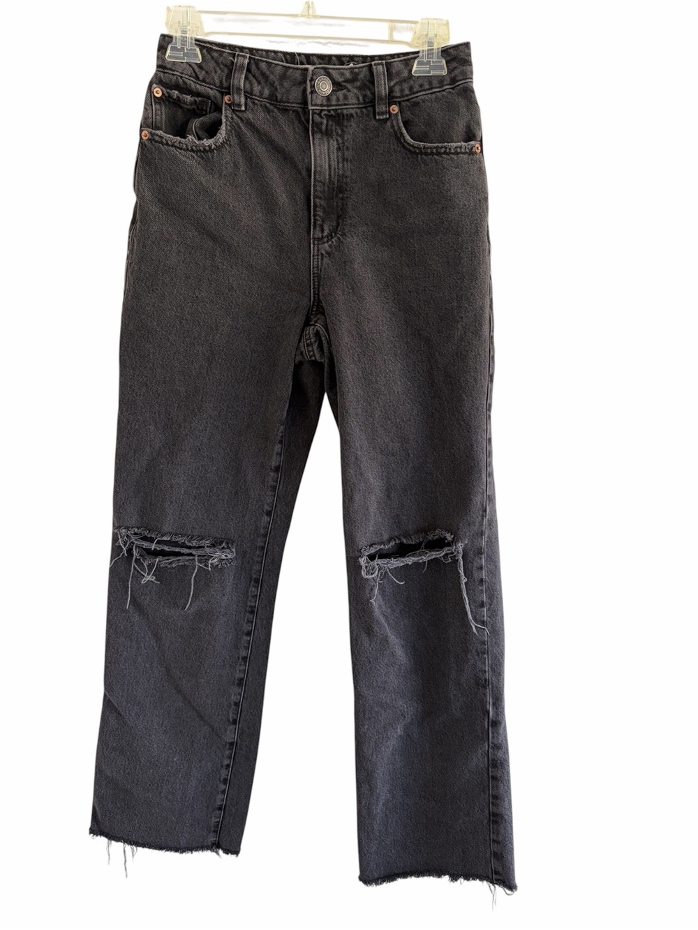 Garage black 90’s straight distressed leg jeans